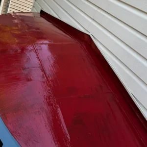 Silicone Red Porch Roof Close Up